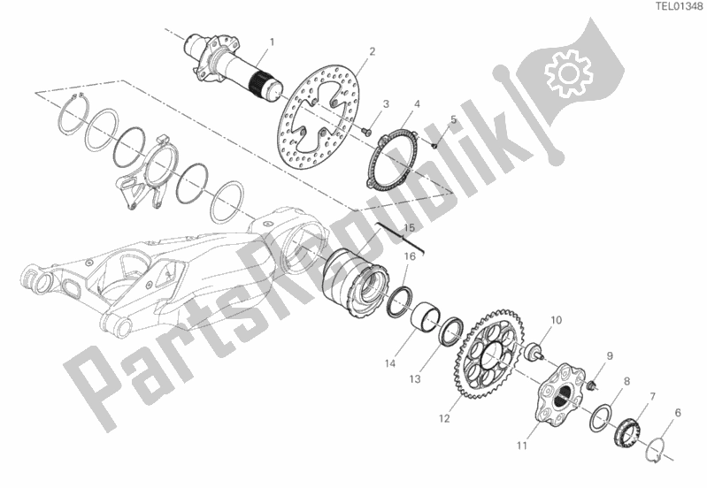 Todas as partes de Eixo Da Roda Traseira do Ducati Streetfighter V4 S 1103 2020
